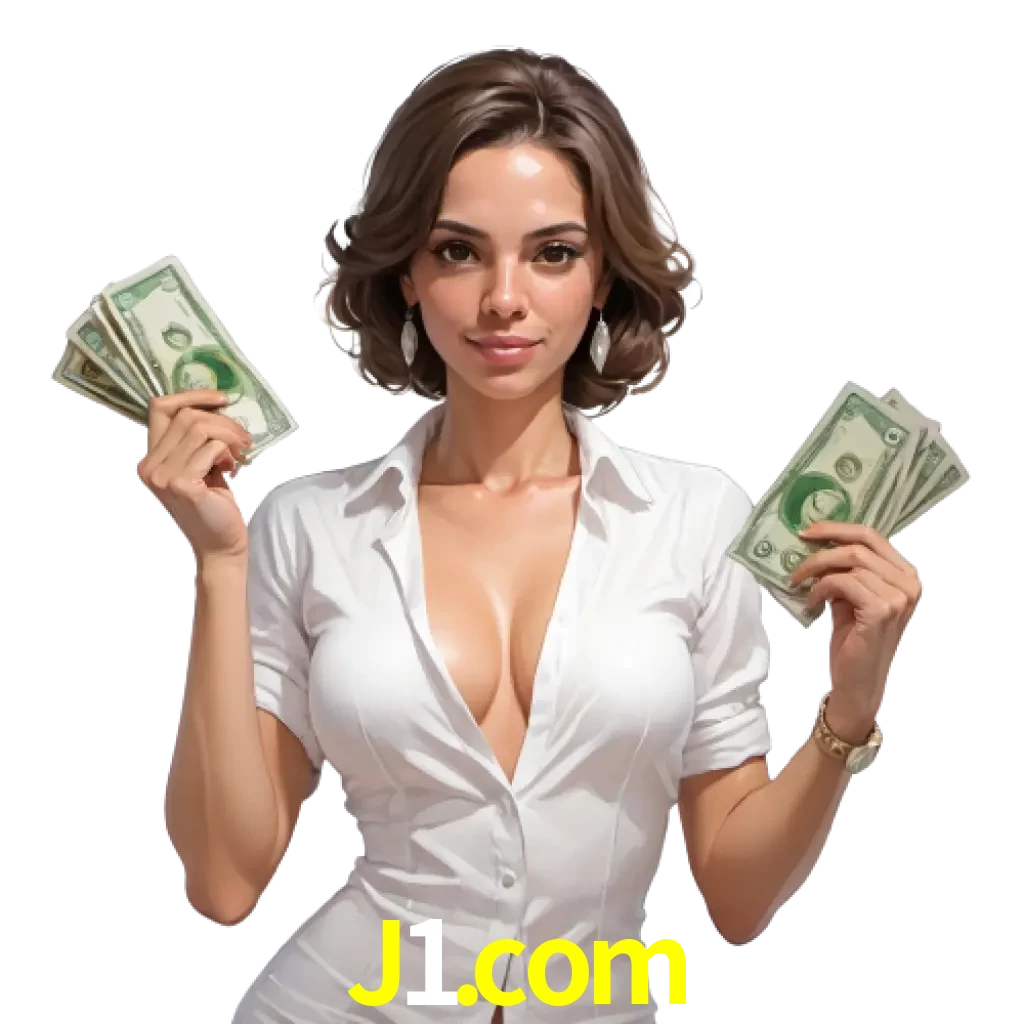 woman with money playing in j1 bet casino